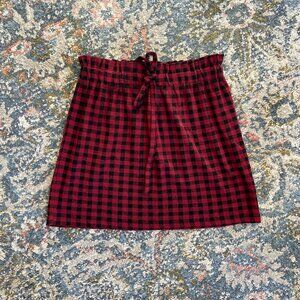 Checked Paperbag Plaid Skirt
